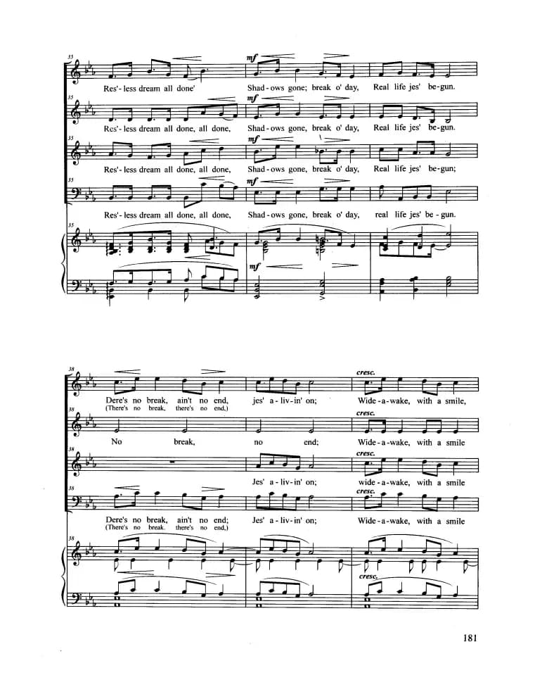 From the New Worle（合唱 正谱）