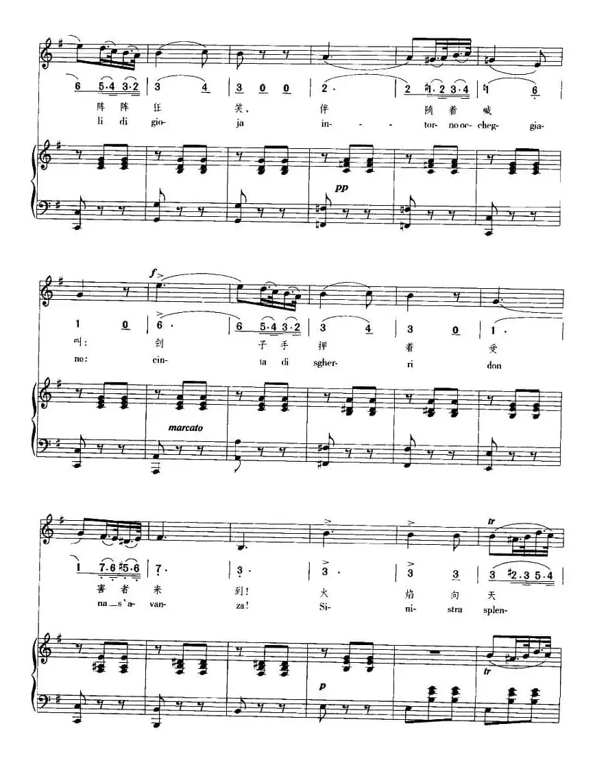 火焰在燃烧（歌剧《游吟诗人》选曲 [中外文对照、正谱]）