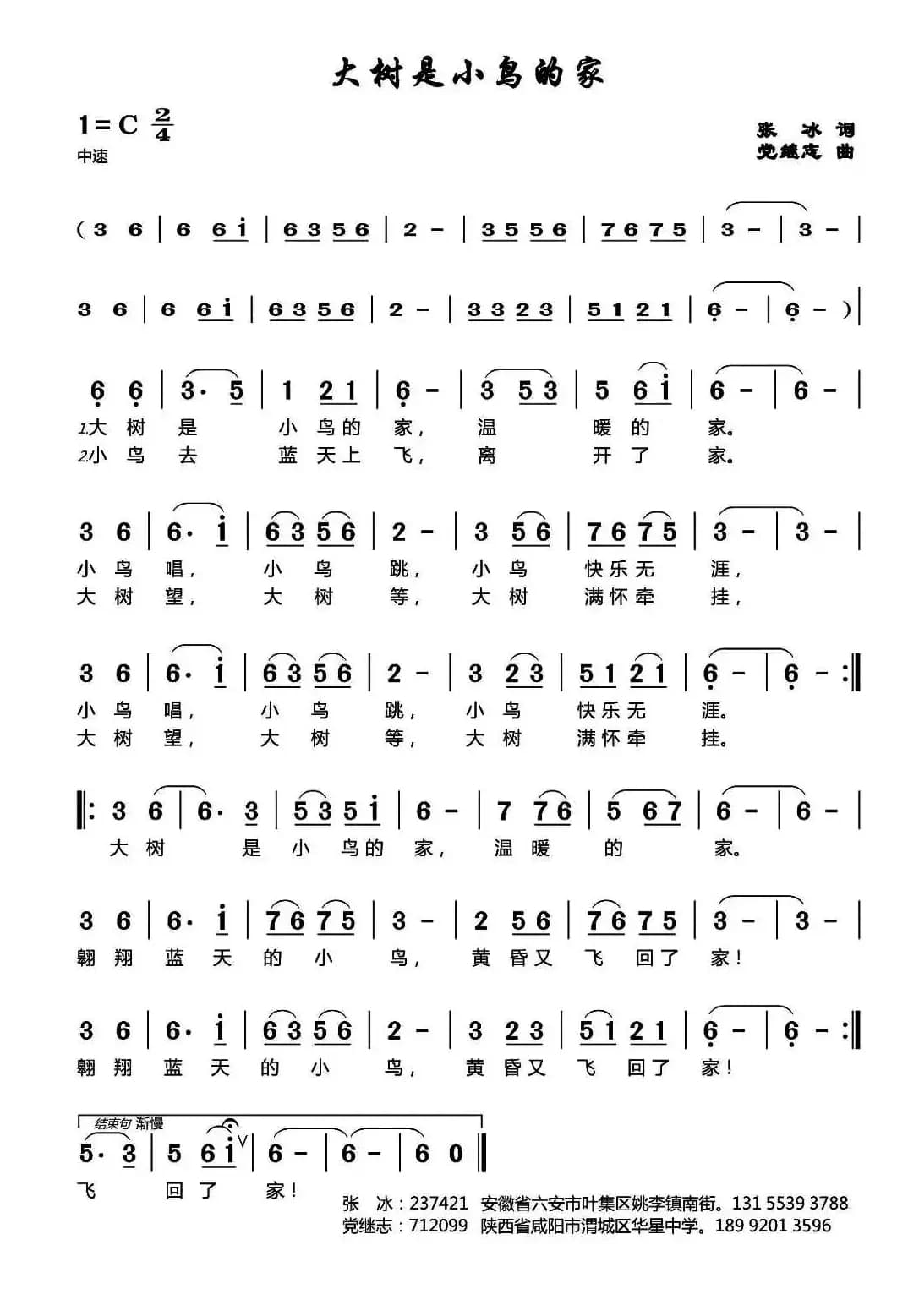 大树是小鸟的家