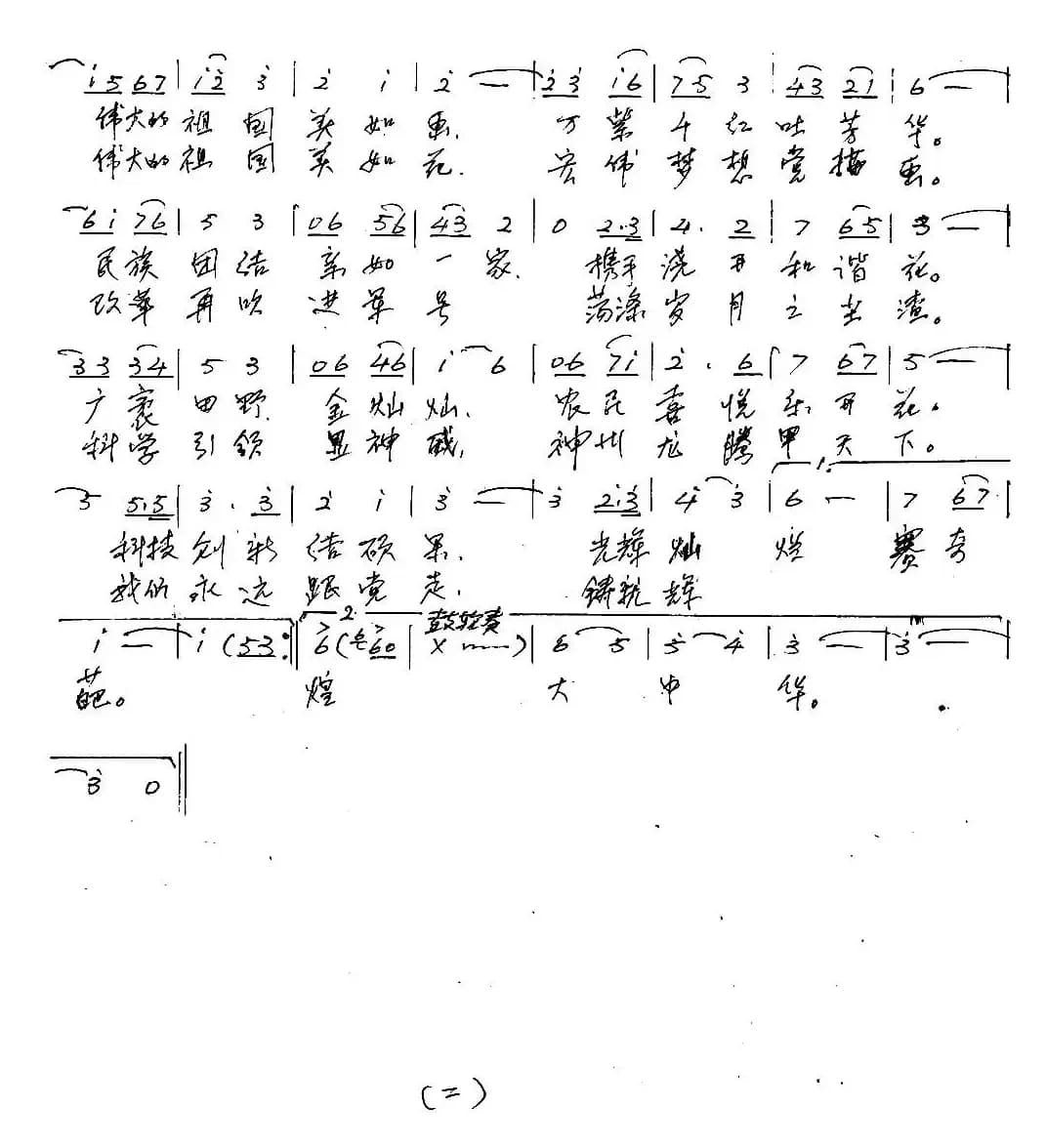 祖国颂(梁敬岩词 李红俊曲)
