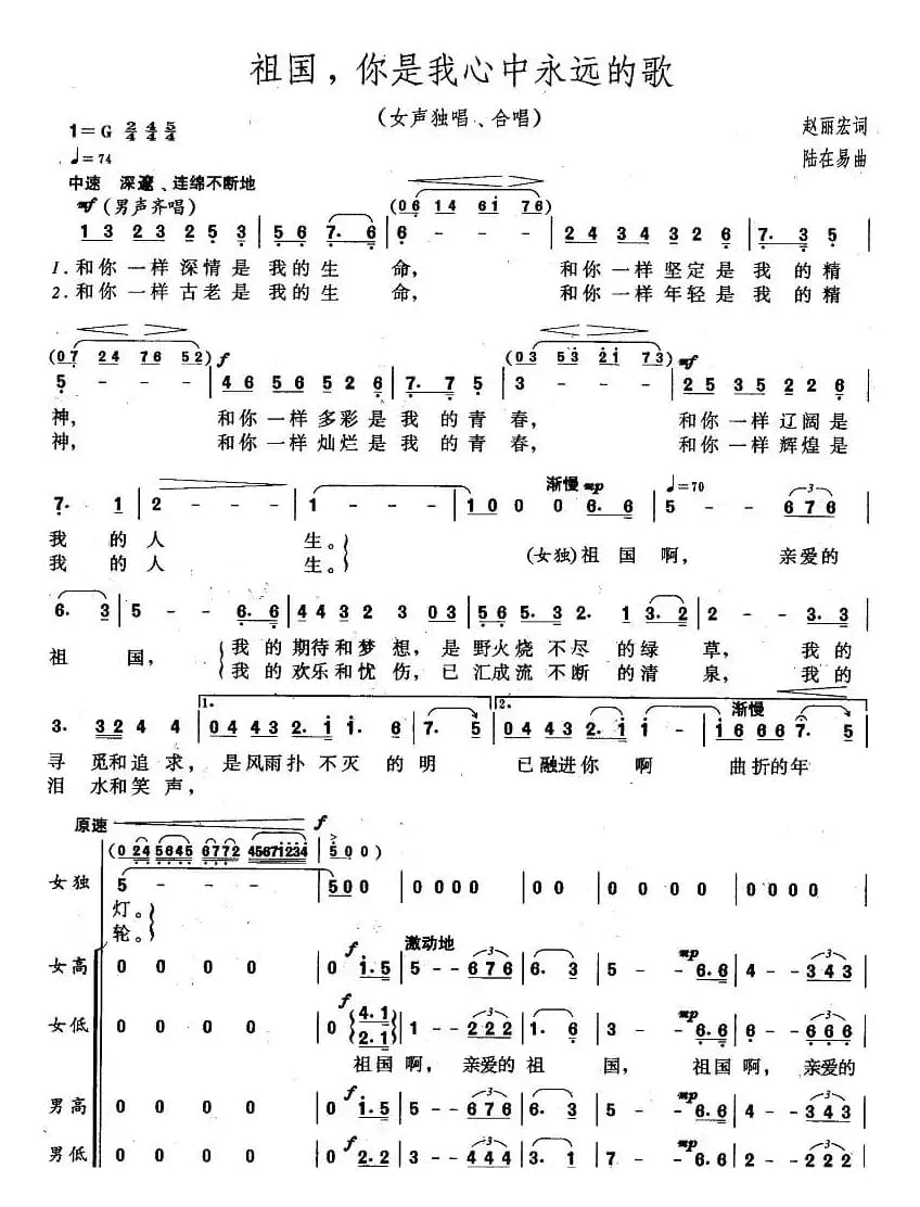 祖国，你是我心中永远的歌