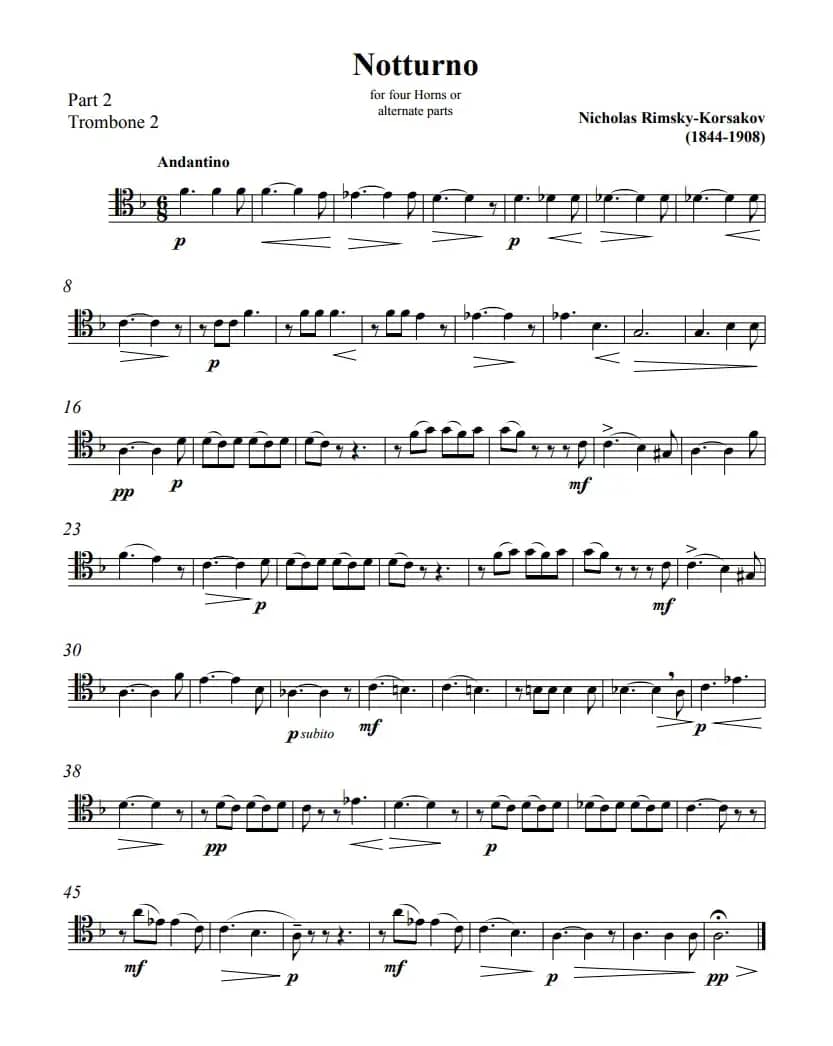 里姆斯基-夜曲（铜管四重奏）