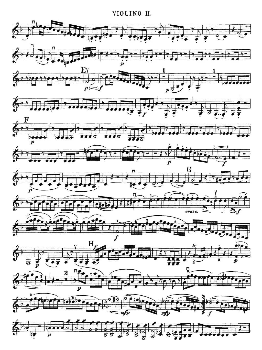 Mozart《Quartet No.23 in F Major,K.590》(Violin 2分谱)