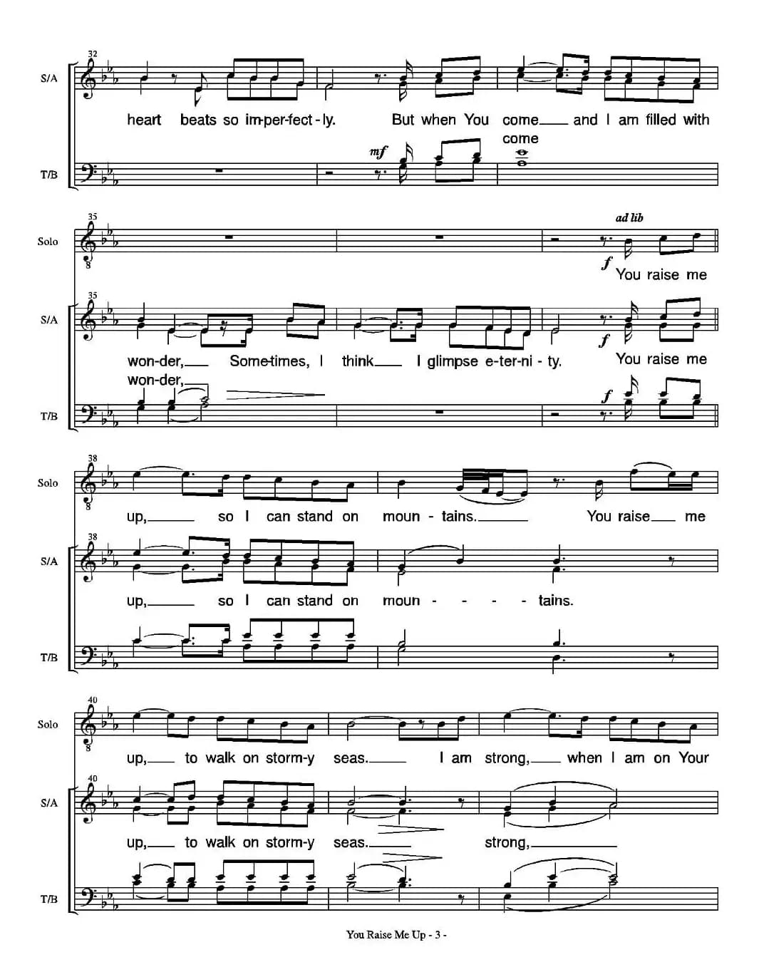 You Raise Me Up （合唱）