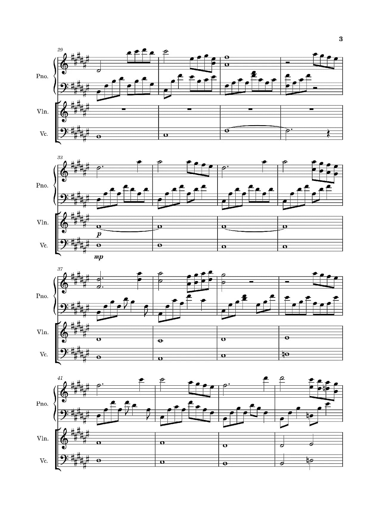 Sundial Dreams（钢琴小提琴大提琴）