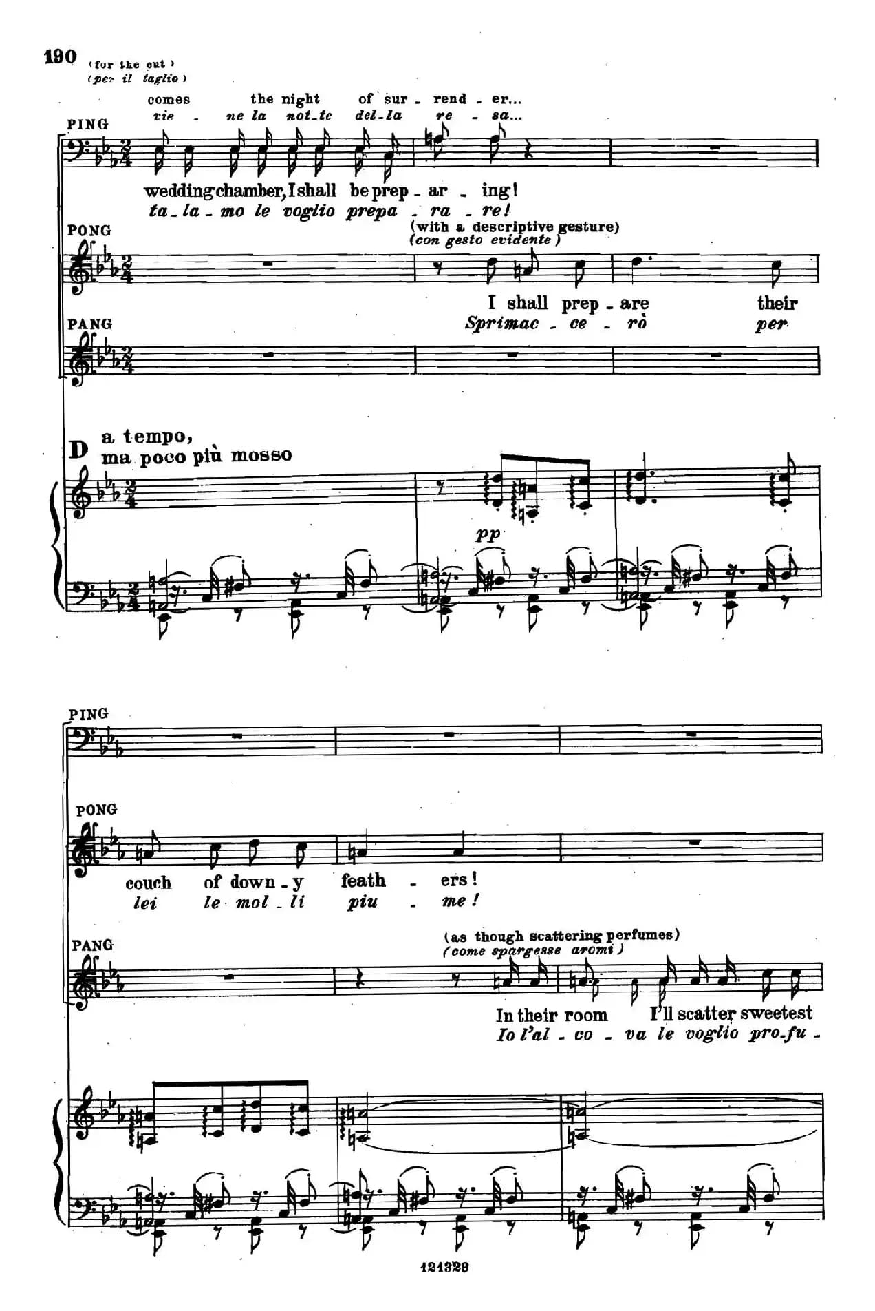 《图兰朵公主》三幕五场歌剧（英意双语）全谱（钢琴伴奏谱 P195——213）