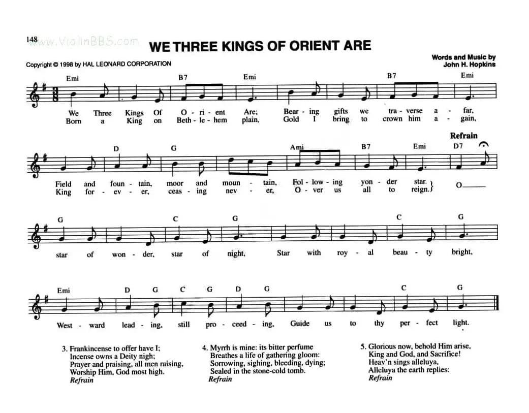 WE THREE KINGS OF ORIENT ARE