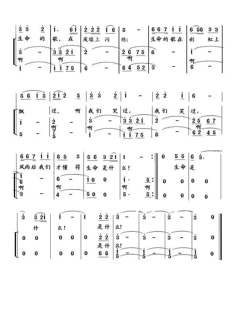 生命之歌（张雁林词 李彦荣曲、男女声对唱）