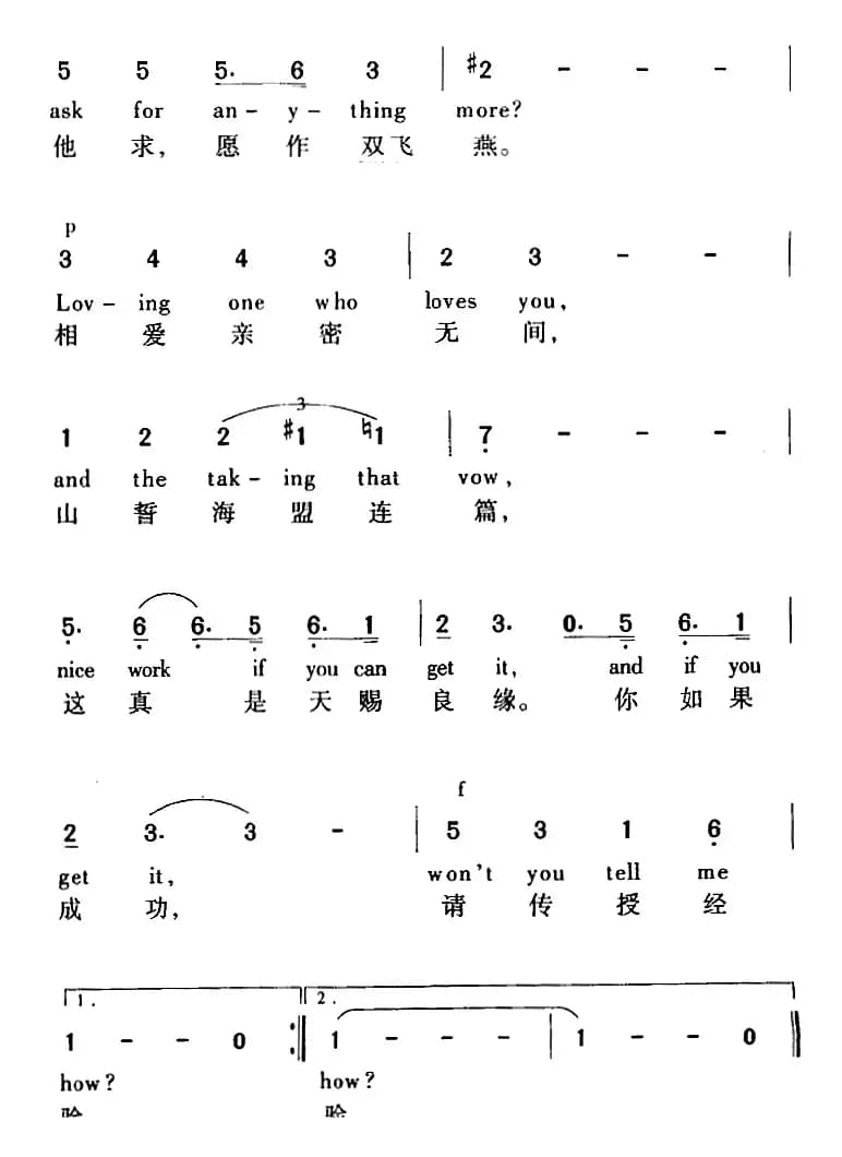 Nice Work If You Can Get It 天赐良缘（美国影片《一个美国人在巴黎》插曲、中外文对照）