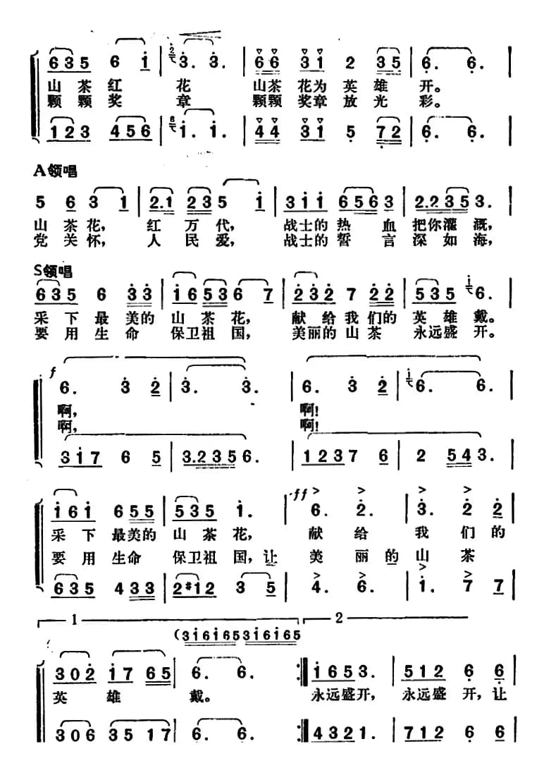 山茶花为英雄开