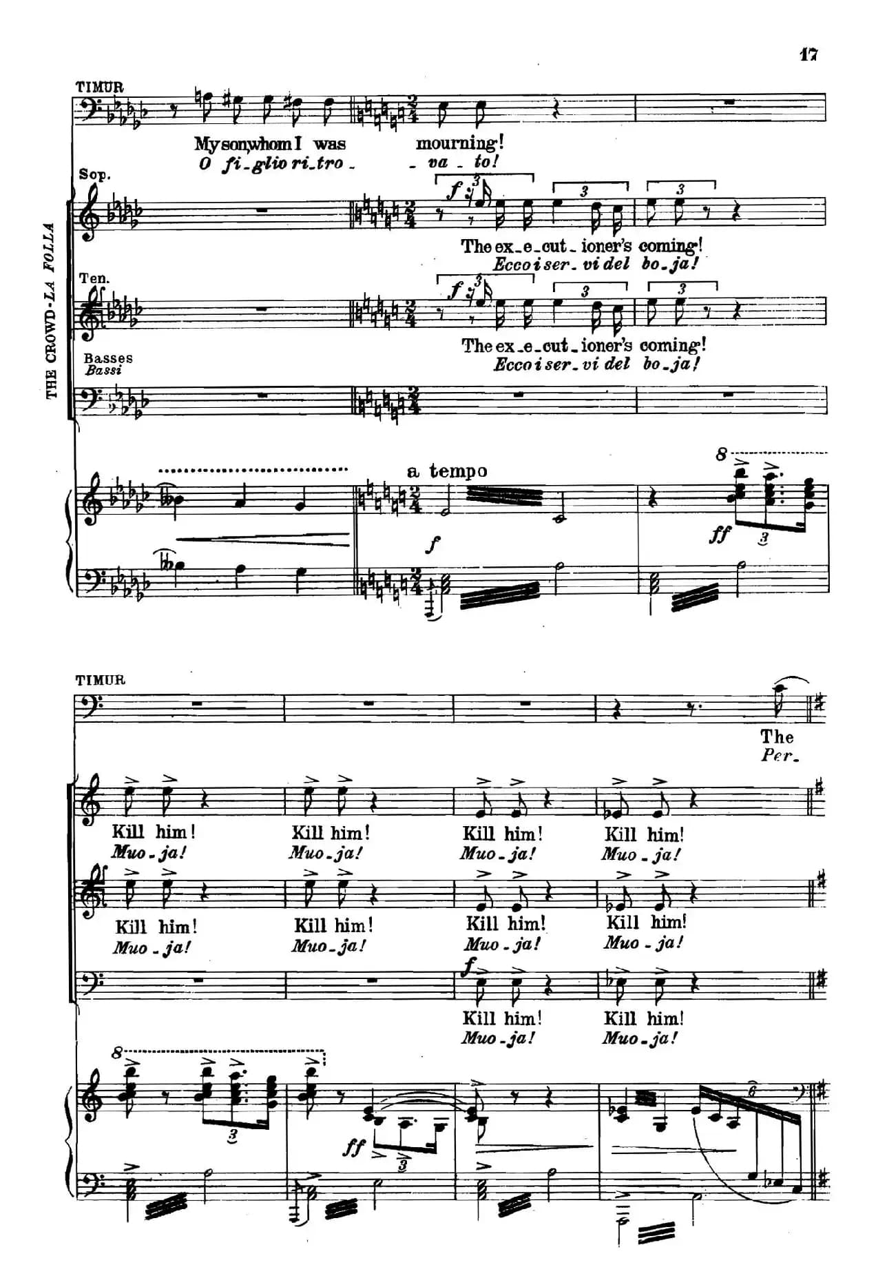 《图兰朵公主》三幕五场歌剧（英意双语）全谱（钢琴伴奏谱 P1——27）