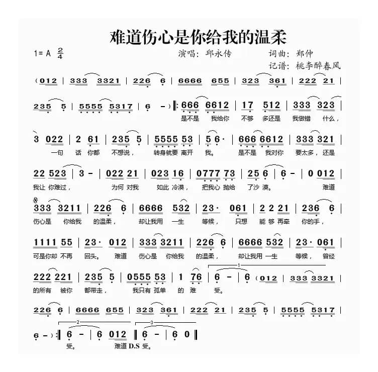 难道伤心是你给我的温柔