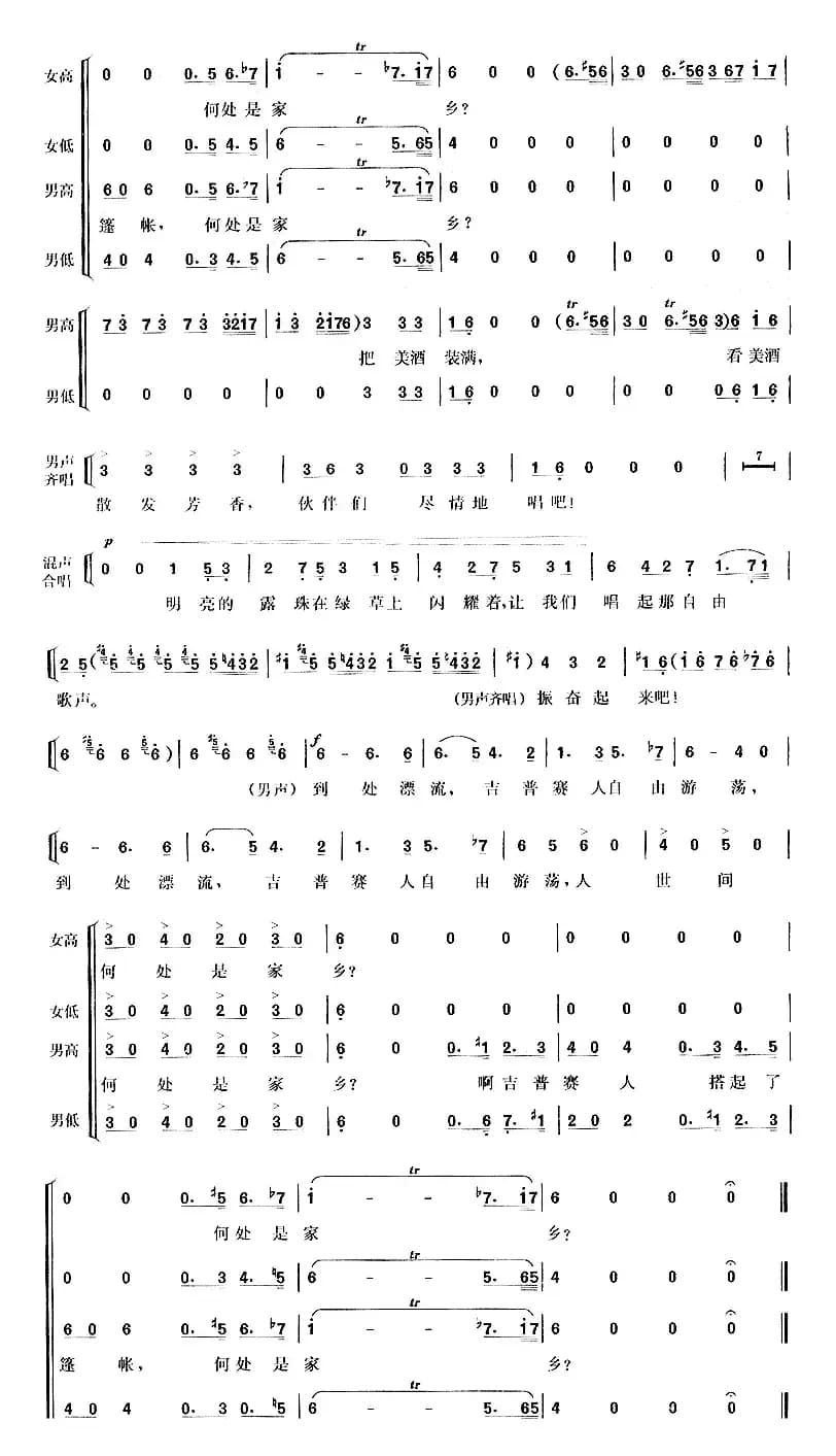 吉普赛人的铁钻合唱（歌剧《游吟诗人》选曲 [意]）