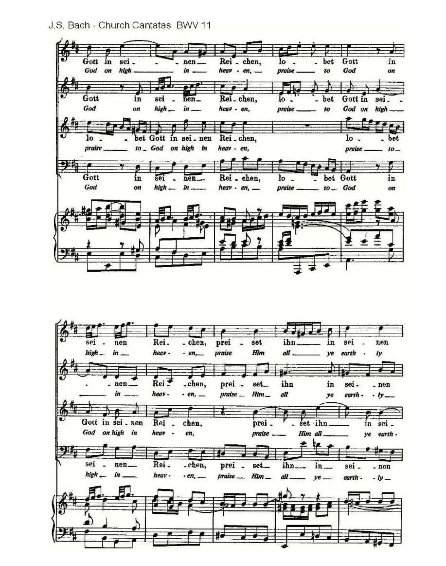 Lobet Gott in Seinen Reicben(颂扬上帝)