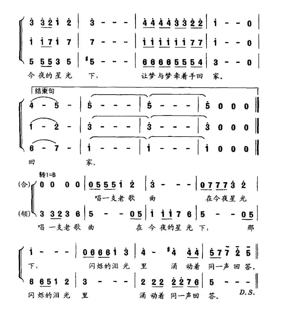 今夜的星光下（合唱）
