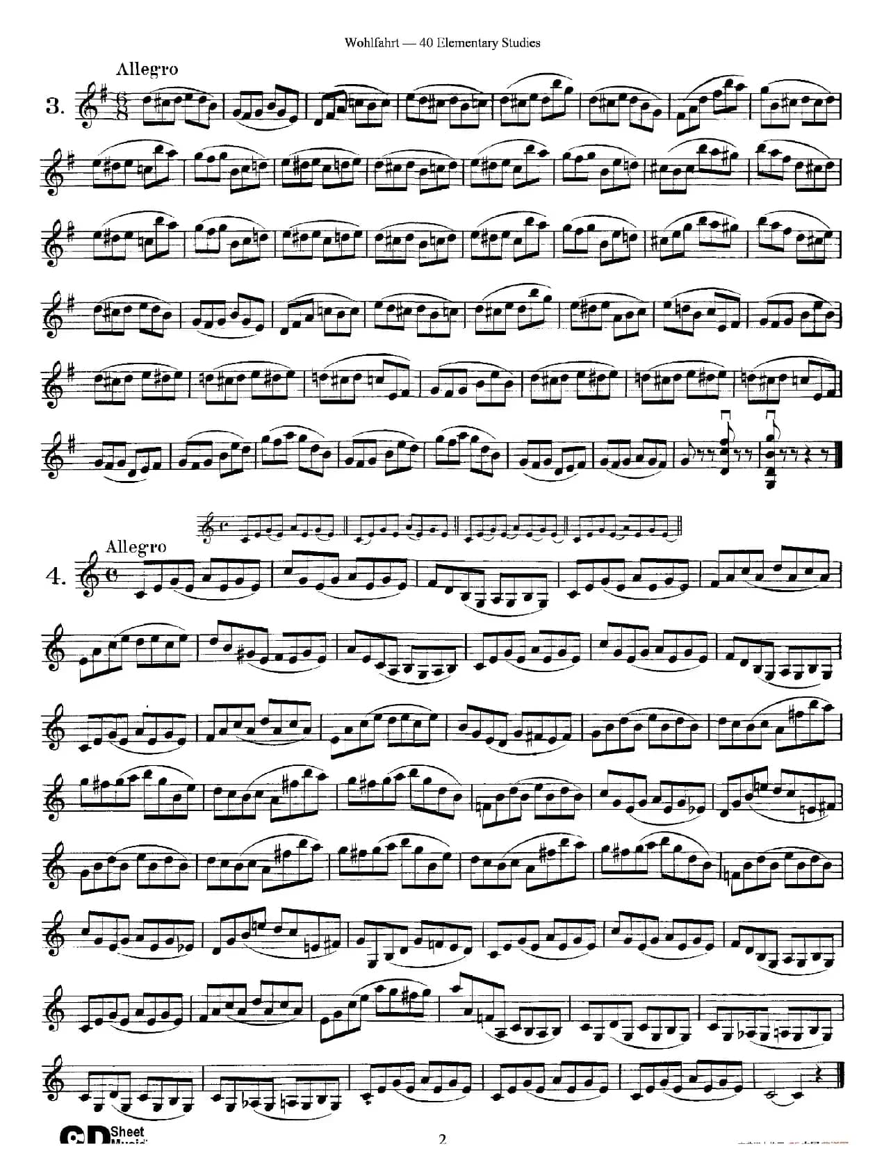 Wohlfahrt《40 Elementary Studies,Op. 54》(沃尔法特《40首小提琴练习曲》)
