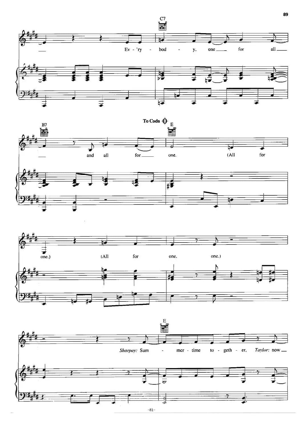 [美]All for one（正谱）