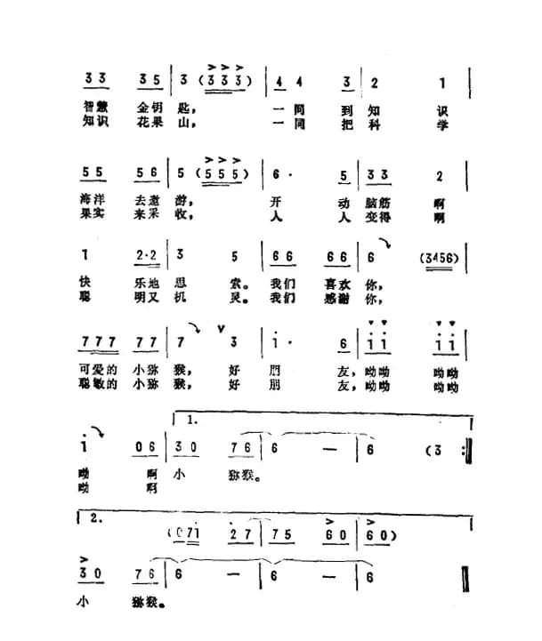 可爱的小弥猴（电视片《我们可爱的小弥猴》主题曲）