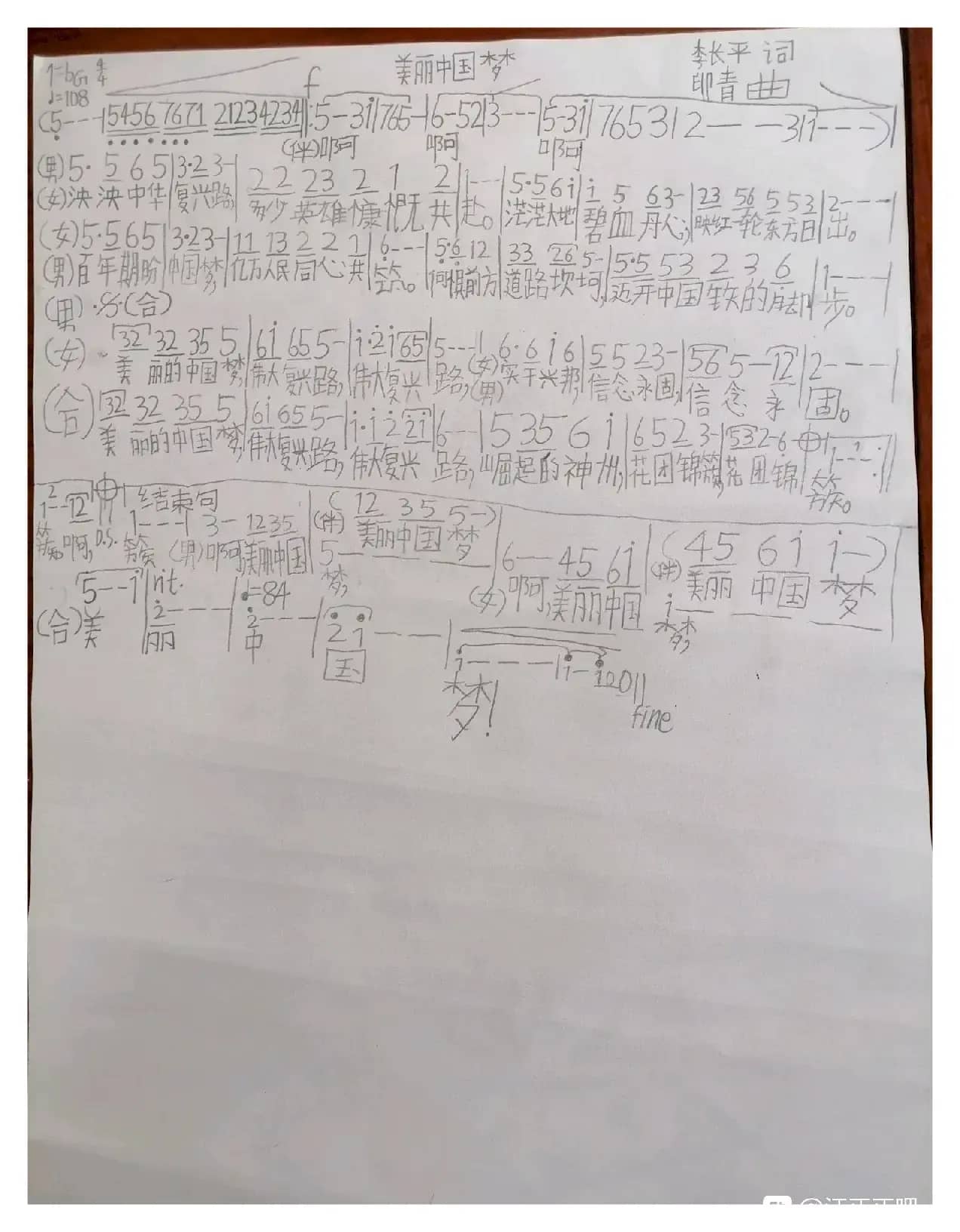 美丽中国梦(李长平词 印青曲)