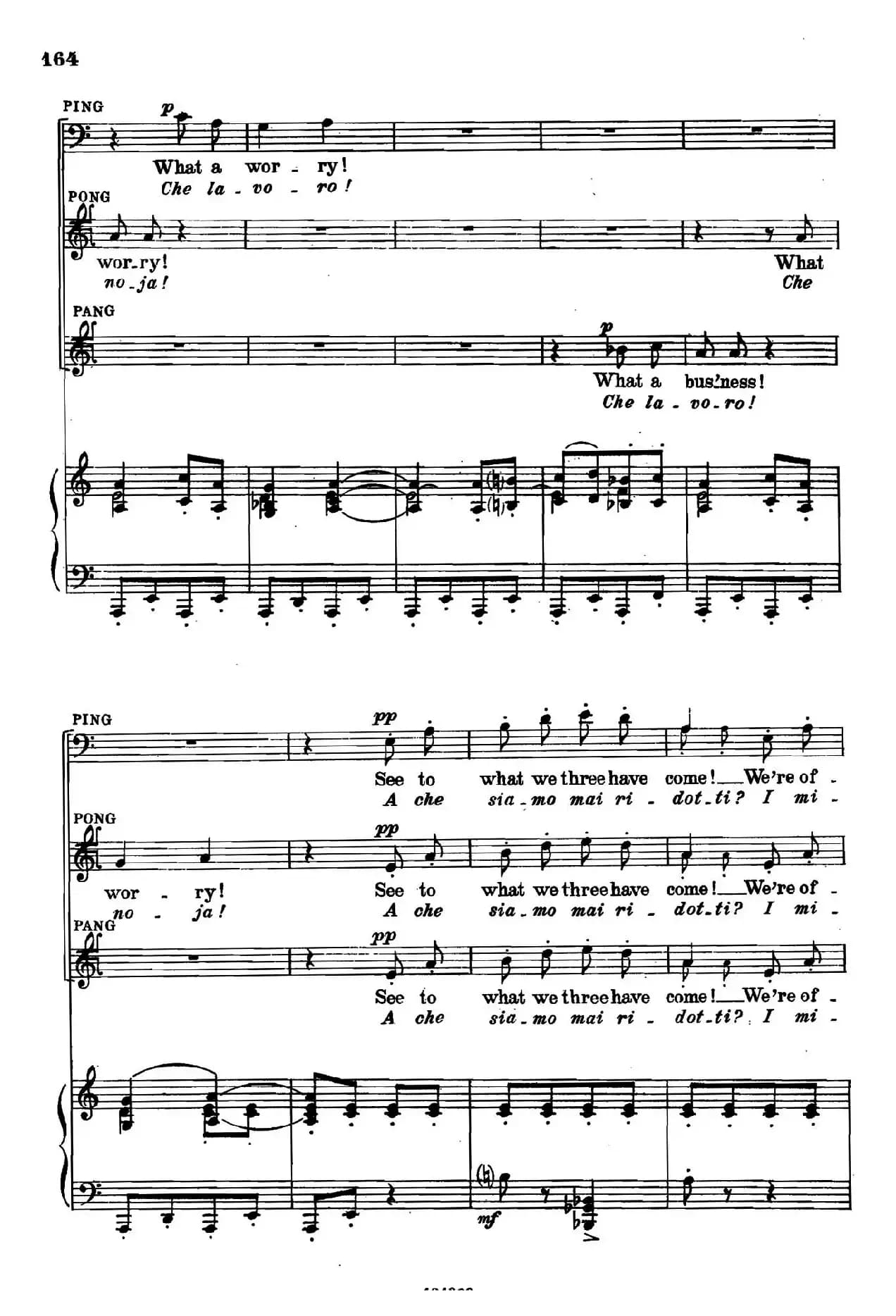 《图兰朵公主》三幕五场歌剧（英意双语）全谱（钢琴伴奏谱 P167——194）