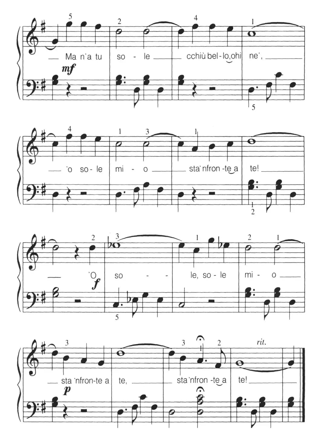 [意]O sole mio（啊，我的太阳）（弹唱谱）