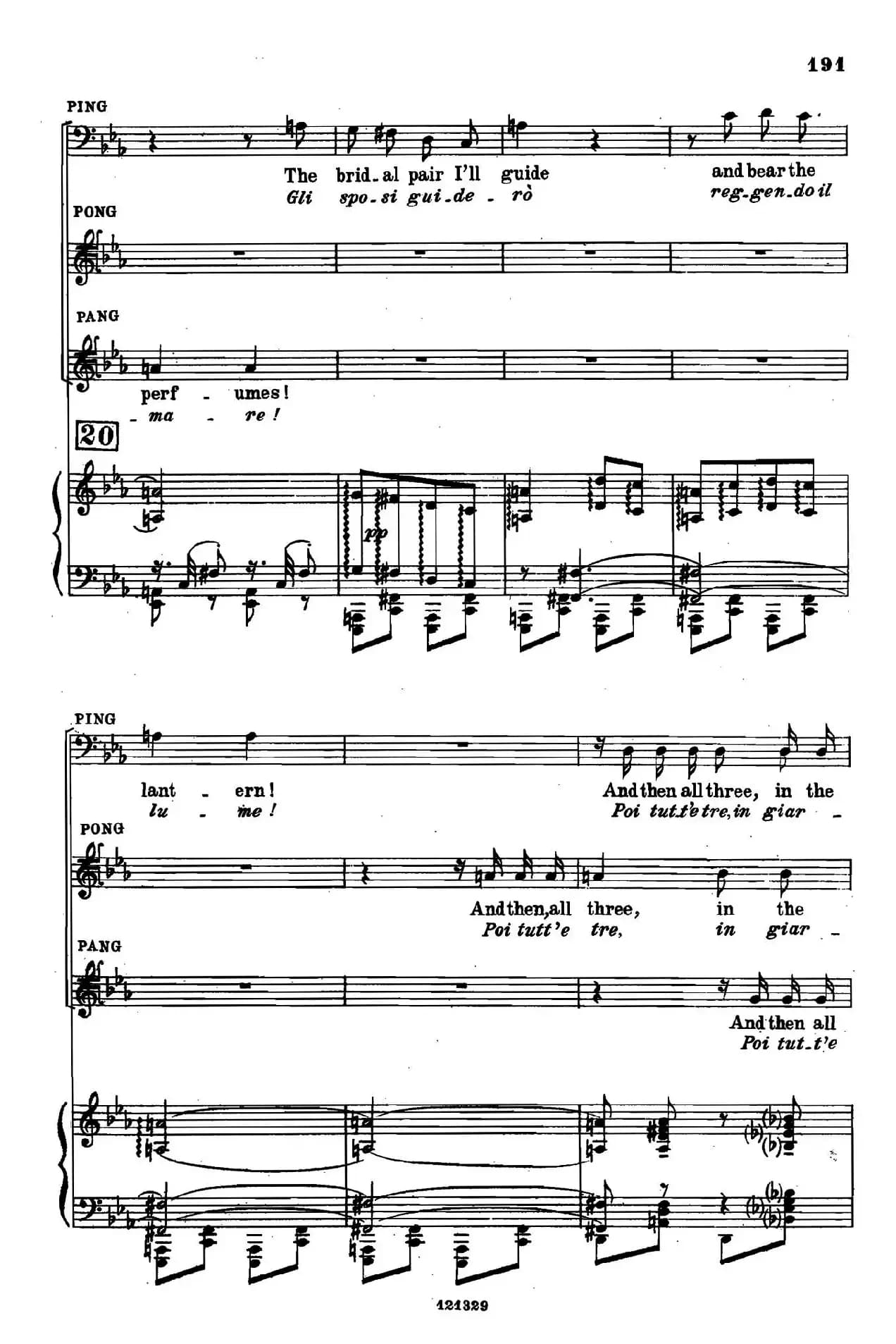 《图兰朵公主》三幕五场歌剧（英意双语）全谱（钢琴伴奏谱 P195——213）