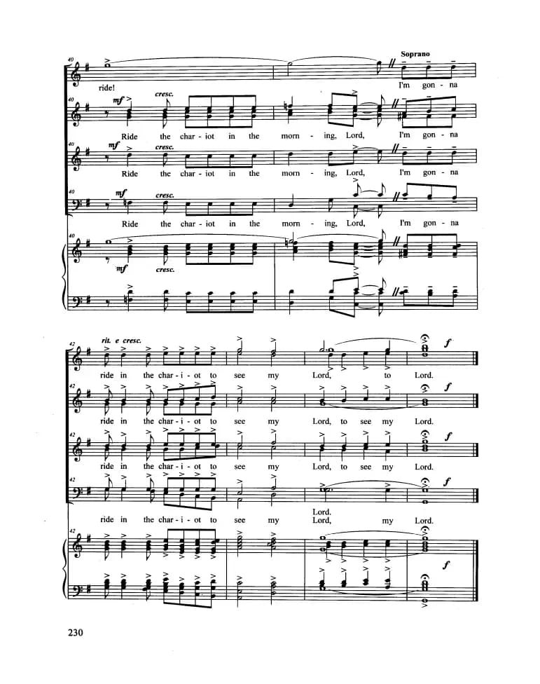 Ride The Chariot（合唱 正谱）