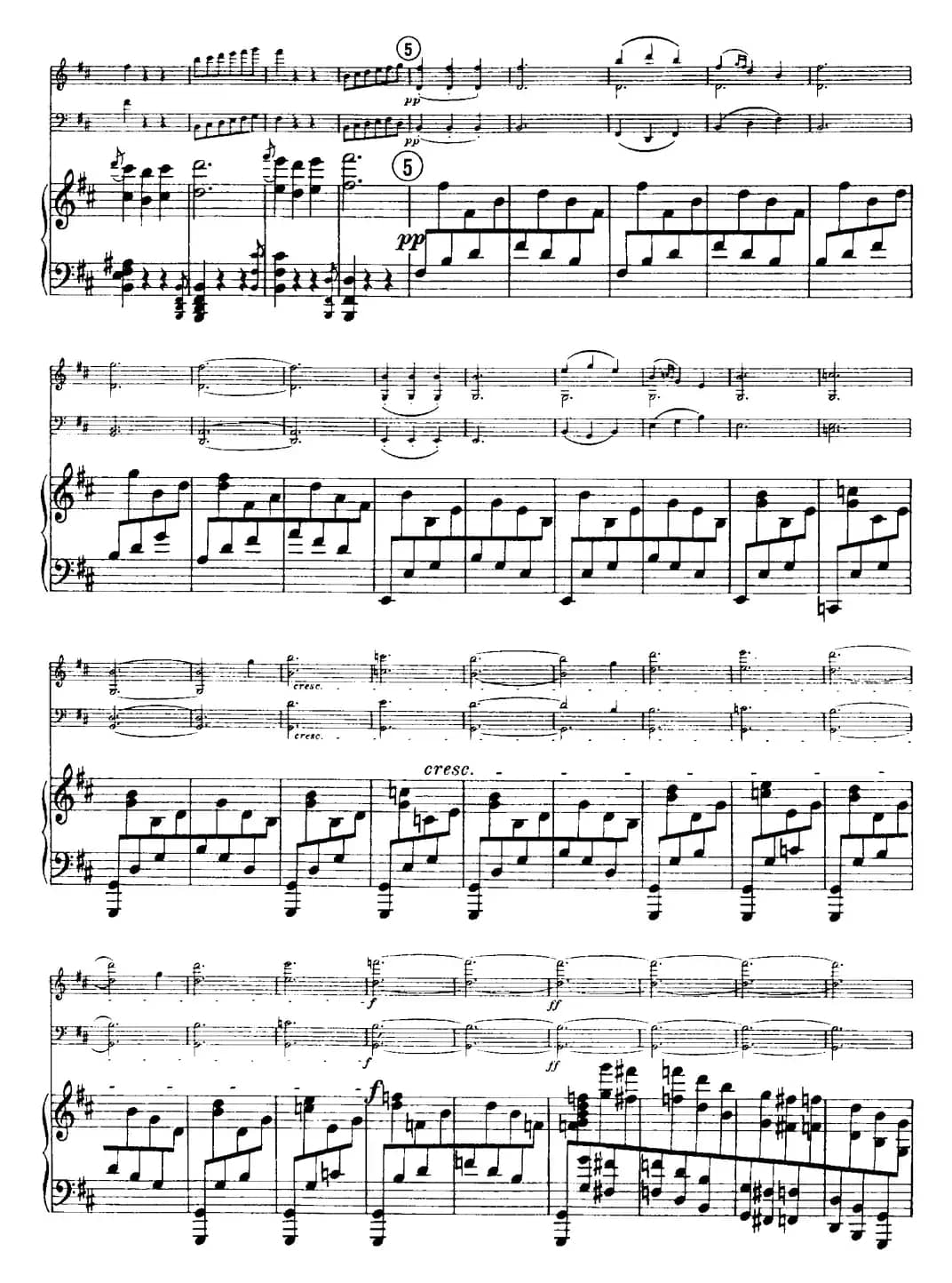 Franck《Piano Trio Op.1 No.1，F-sharp minor》（Ⅱ、小提琴+大提琴+钢琴伴奏）