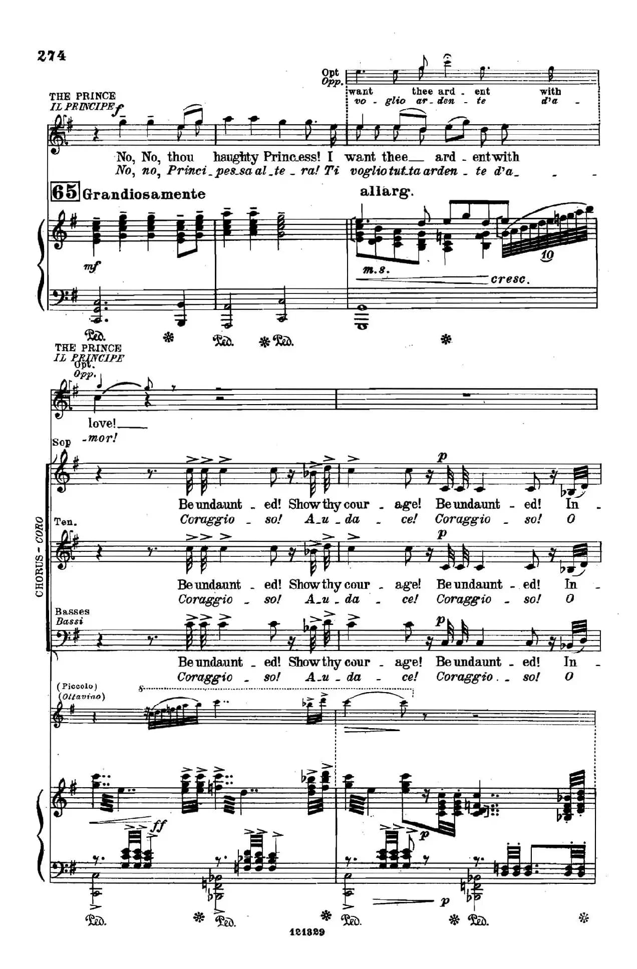 《图兰朵公主》三幕五场歌剧（英意双语）全谱（钢琴伴奏谱 P283——293）