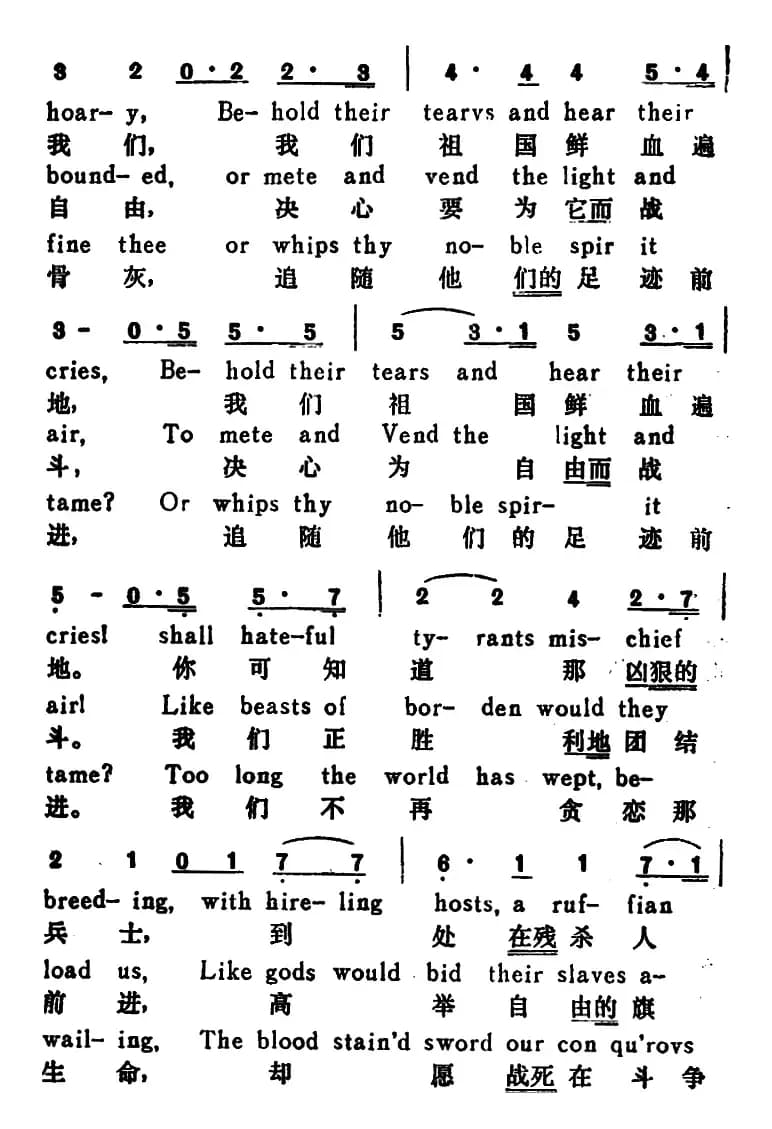 [法]马赛曲（La Marseillaise）（汉英文对照）