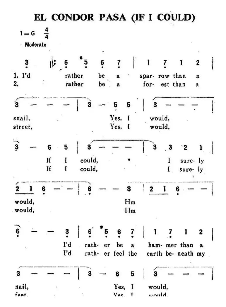EL CONDOR PASA（IF I COULD）（如果我能够）