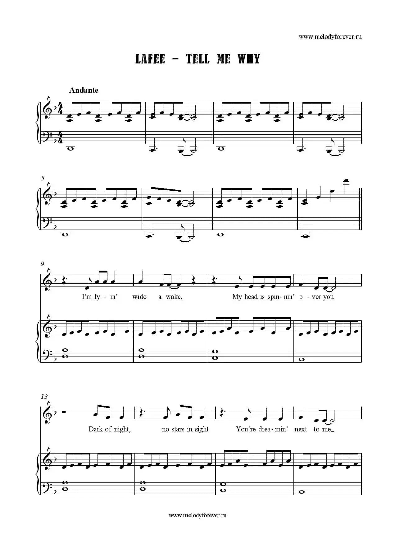 [美]Tell Me Why（美国电视连续剧《吸血鬼日记》插曲）（正谱）