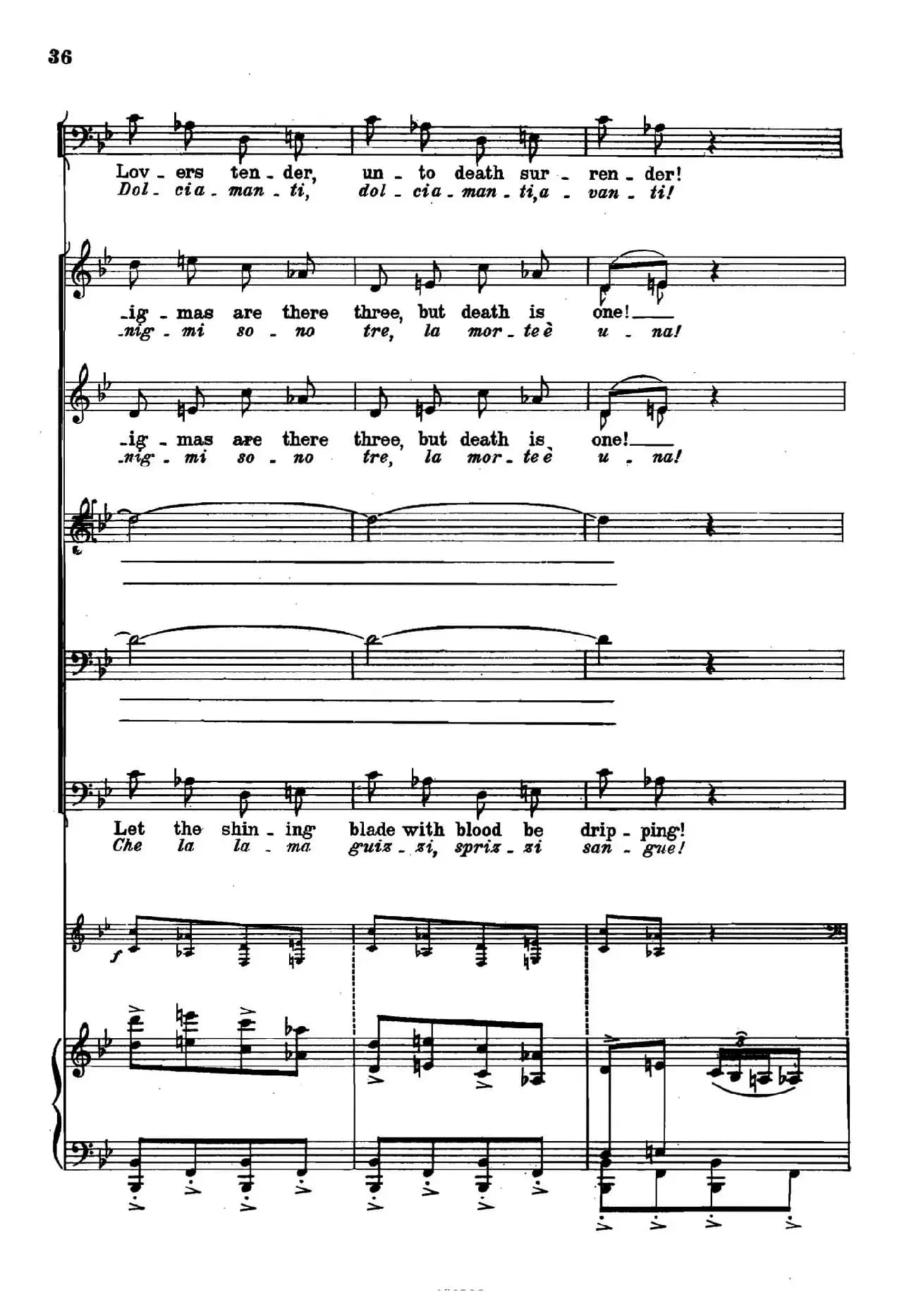 《图兰朵公主》三幕五场歌剧（英意双语）全谱（钢琴伴奏谱 P28——48）