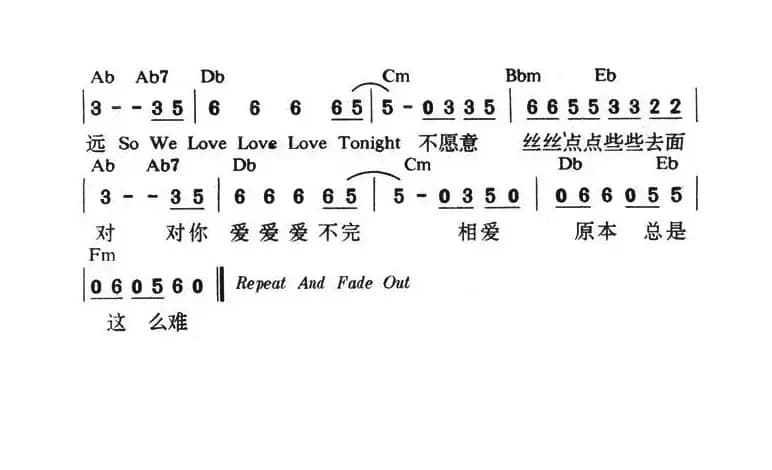 对你爱不完（带和弦）