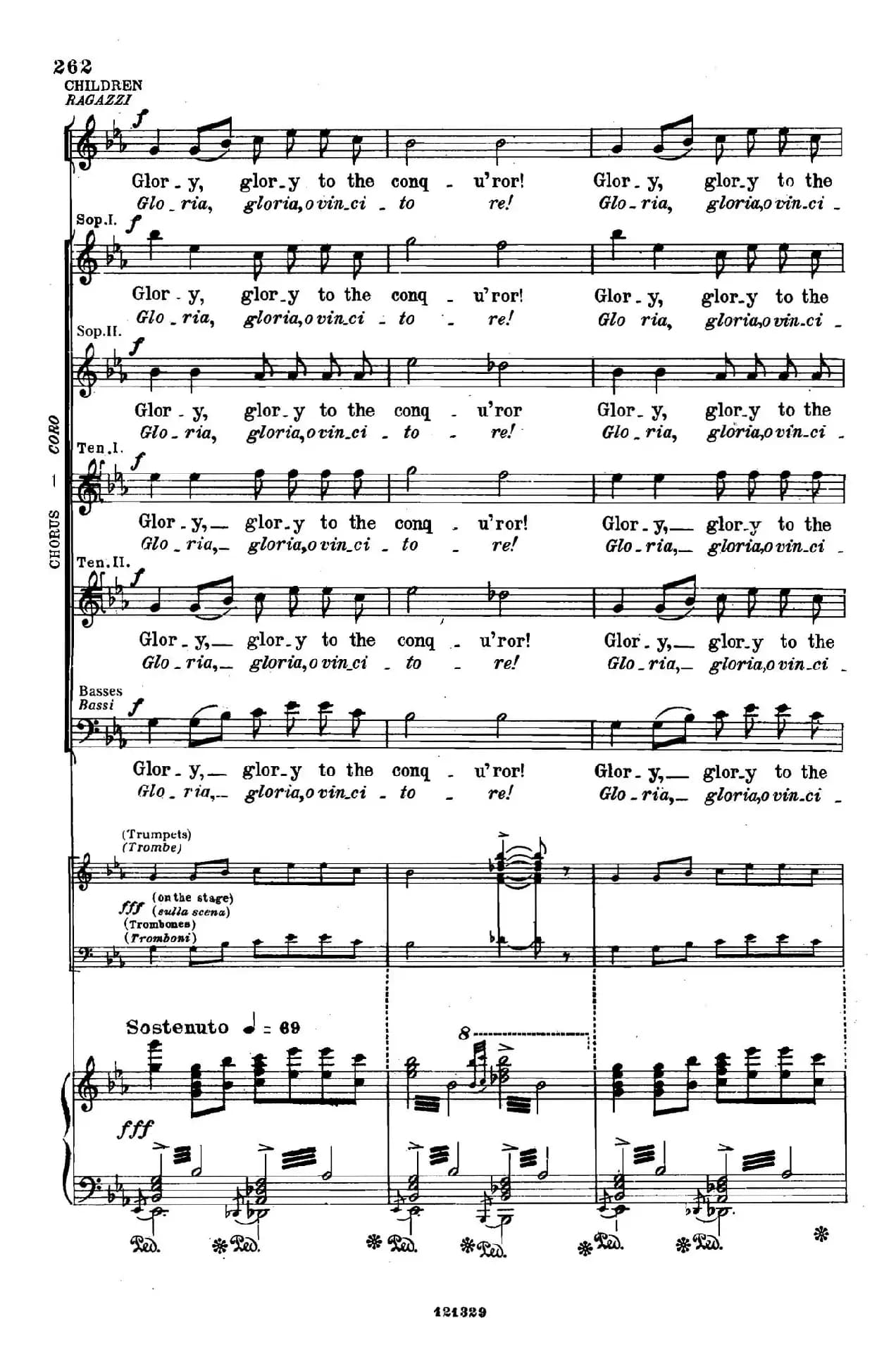 《图兰朵公主》三幕五场歌剧（英意双语）全谱（钢琴伴奏谱 P264——282）