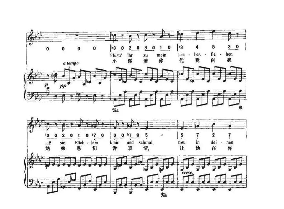 致远方的恋人（中外文对照、线简谱混排版）