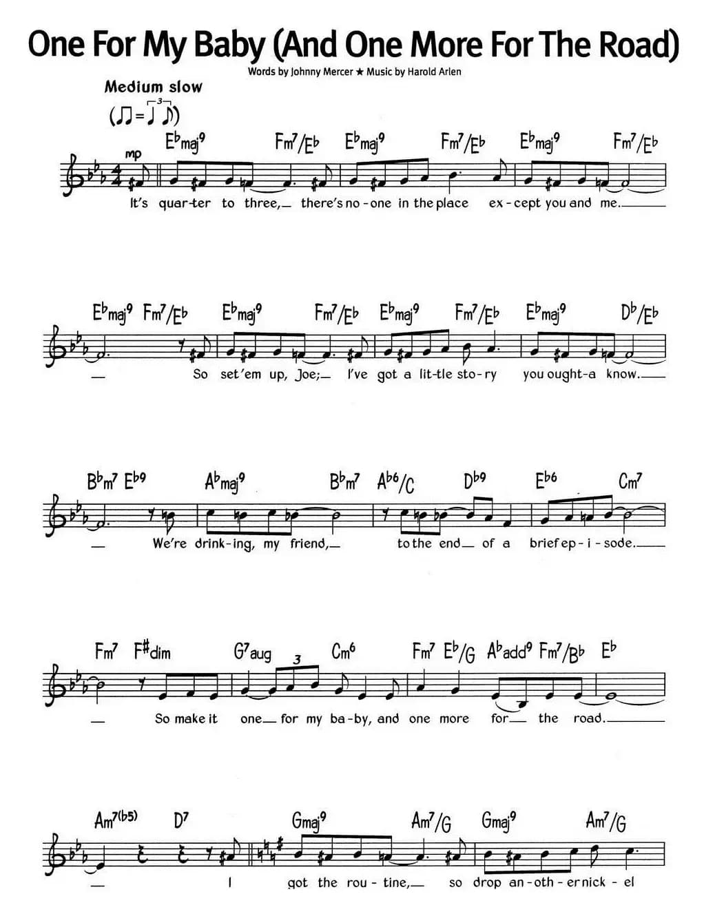 蓝调音乐：One For My Baby（And One More For The Road）