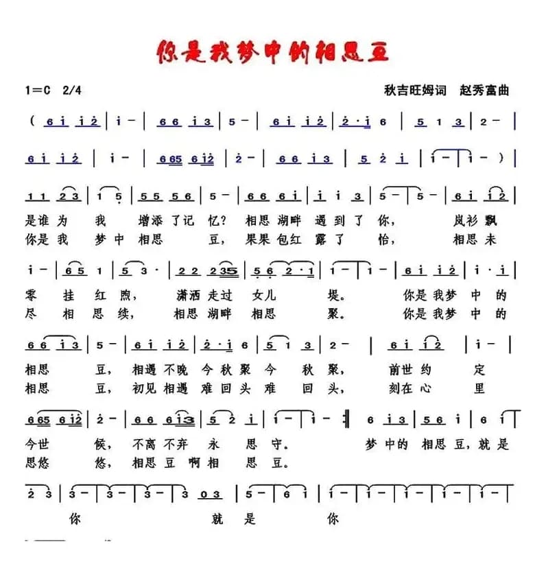 你是我梦中的相思豆