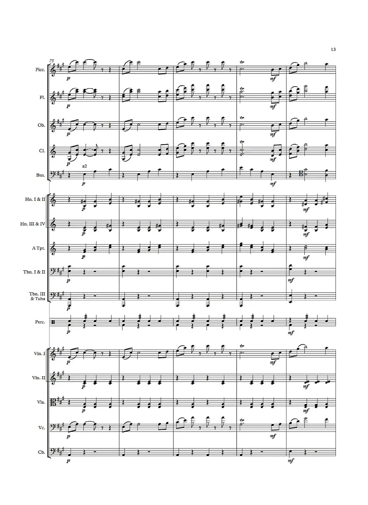 《拉德斯基进行曲》总谱（配器：Leopold Weninger）