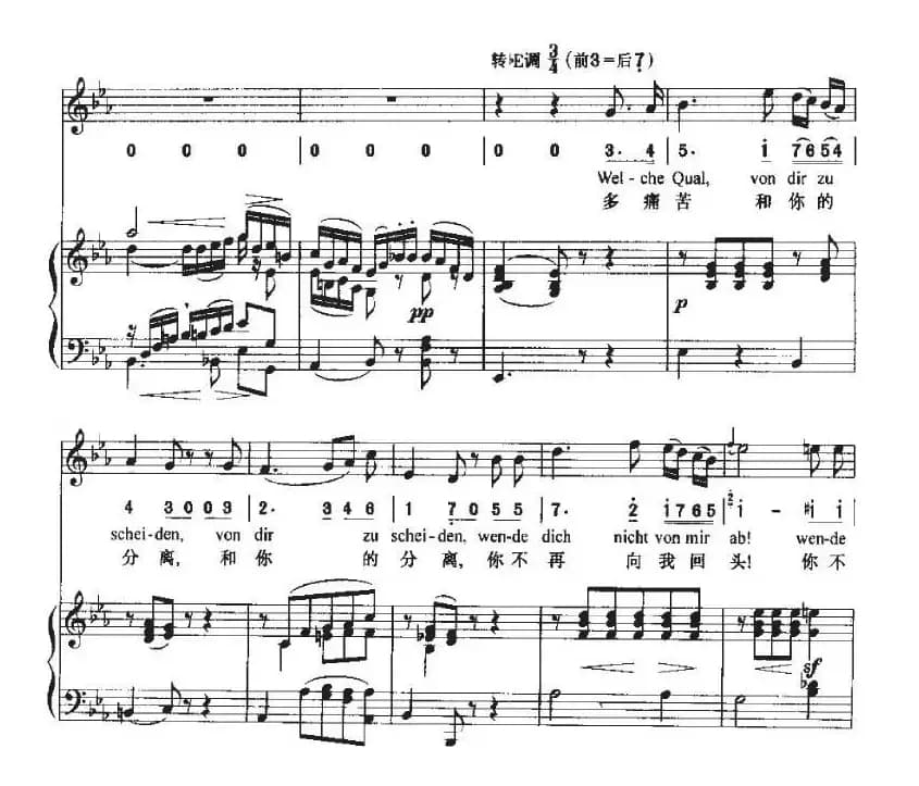 Ha，Treuloser（嘿，负心人）（中外文对照、正谱+简谱）