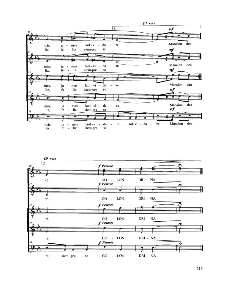 La Golondrina（合唱 正谱）