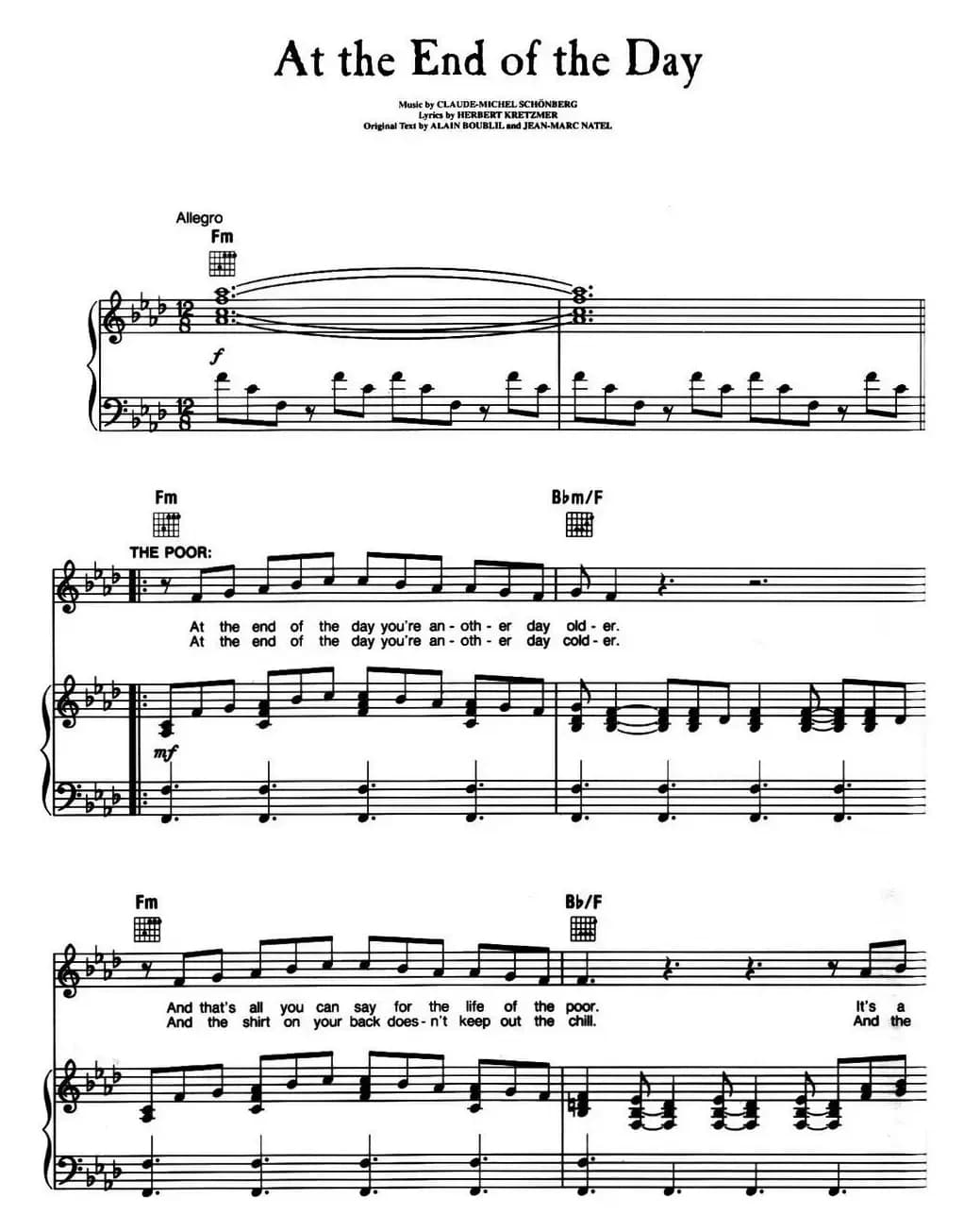 At the End of the Day (音乐剧《悲惨世界》(Les Miserables)选曲、正谱 )