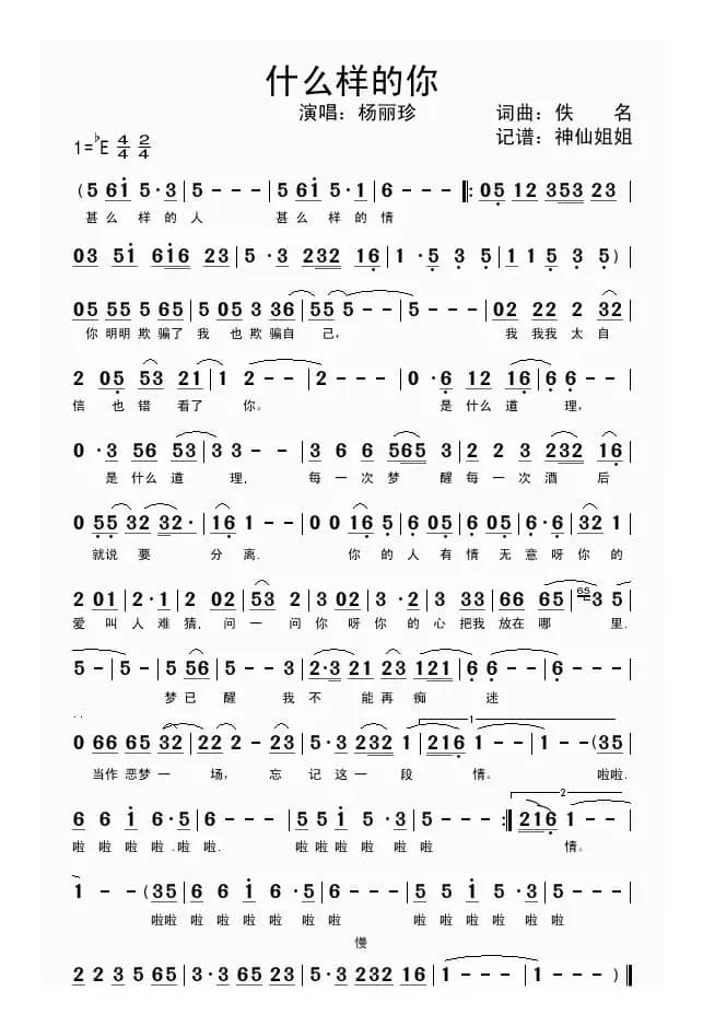 什么样的你（杨丽珍演唱版）