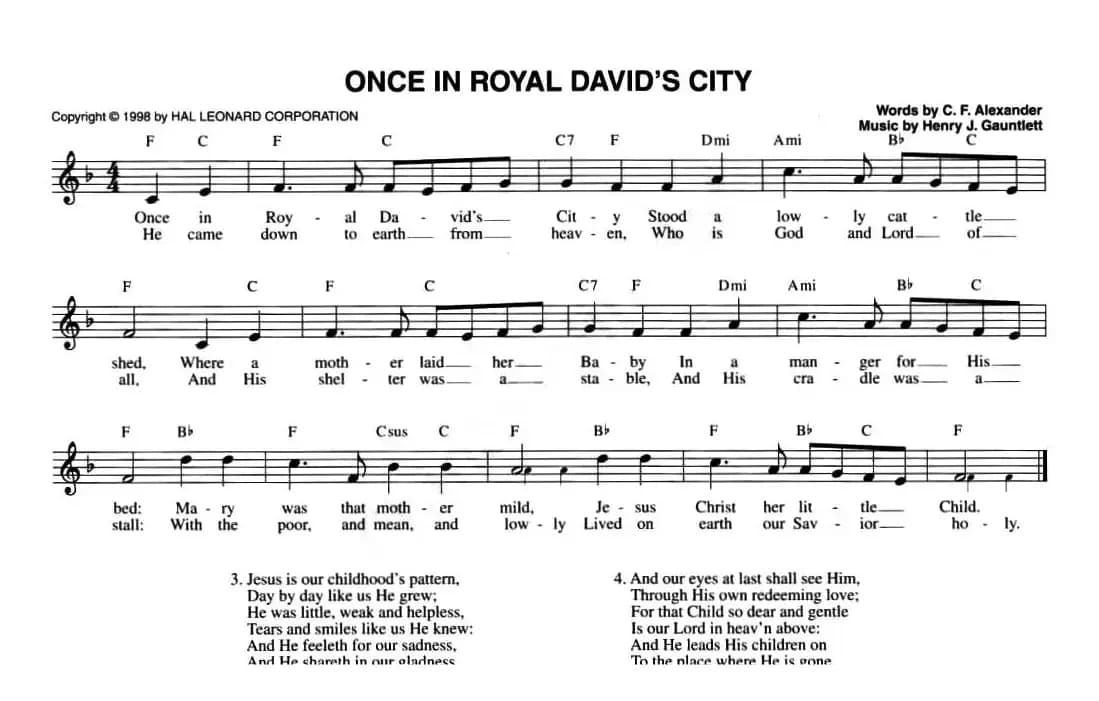 ONCE IN ROYAL DAVID'S CITY