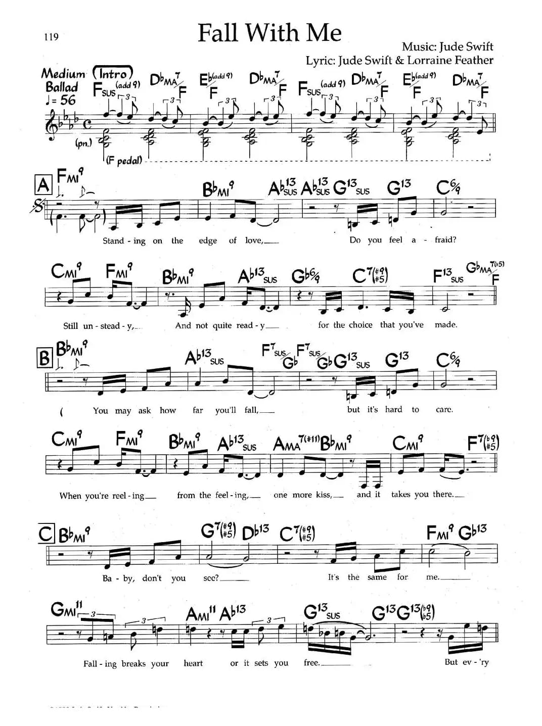 Fall With Me（带和弦五线谱）