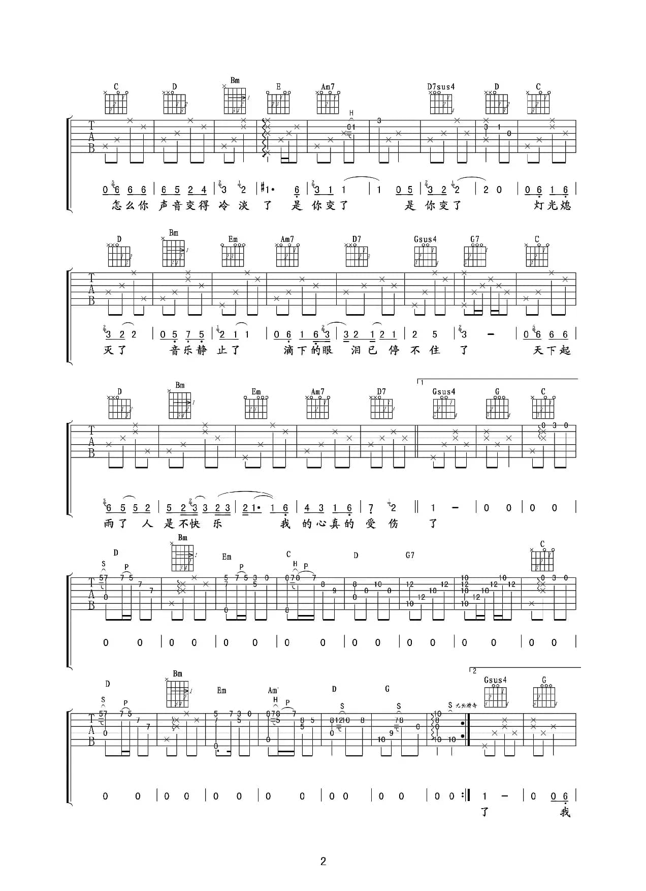 我真的受伤了（卢家兴编配版）