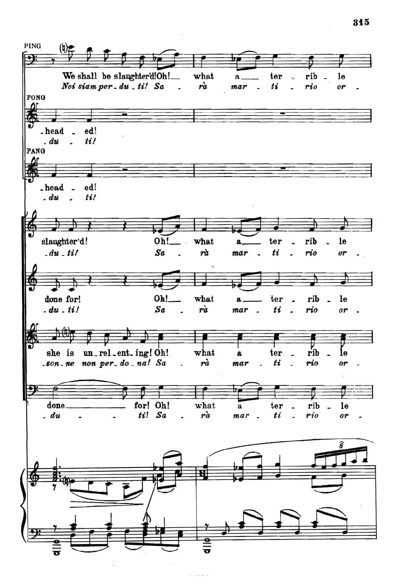 《图兰朵公主》三幕五场歌剧（英意双语）全谱（钢琴伴奏谱 P312——334）