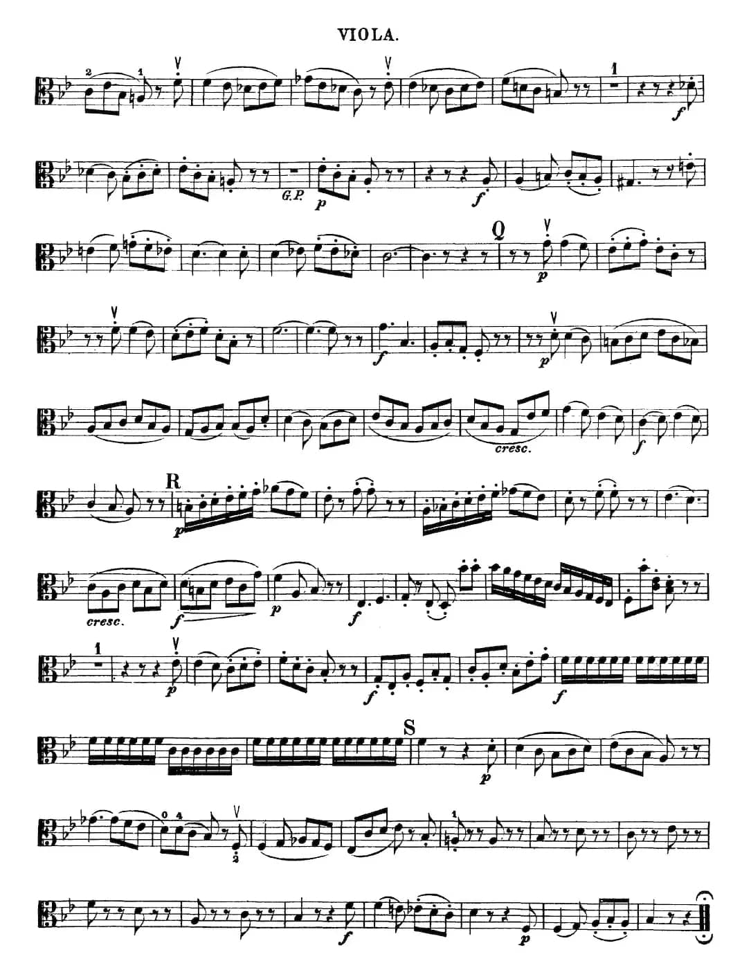 Mozart《Quartet No.22 in Bb Major，K.589》（Viola分谱）