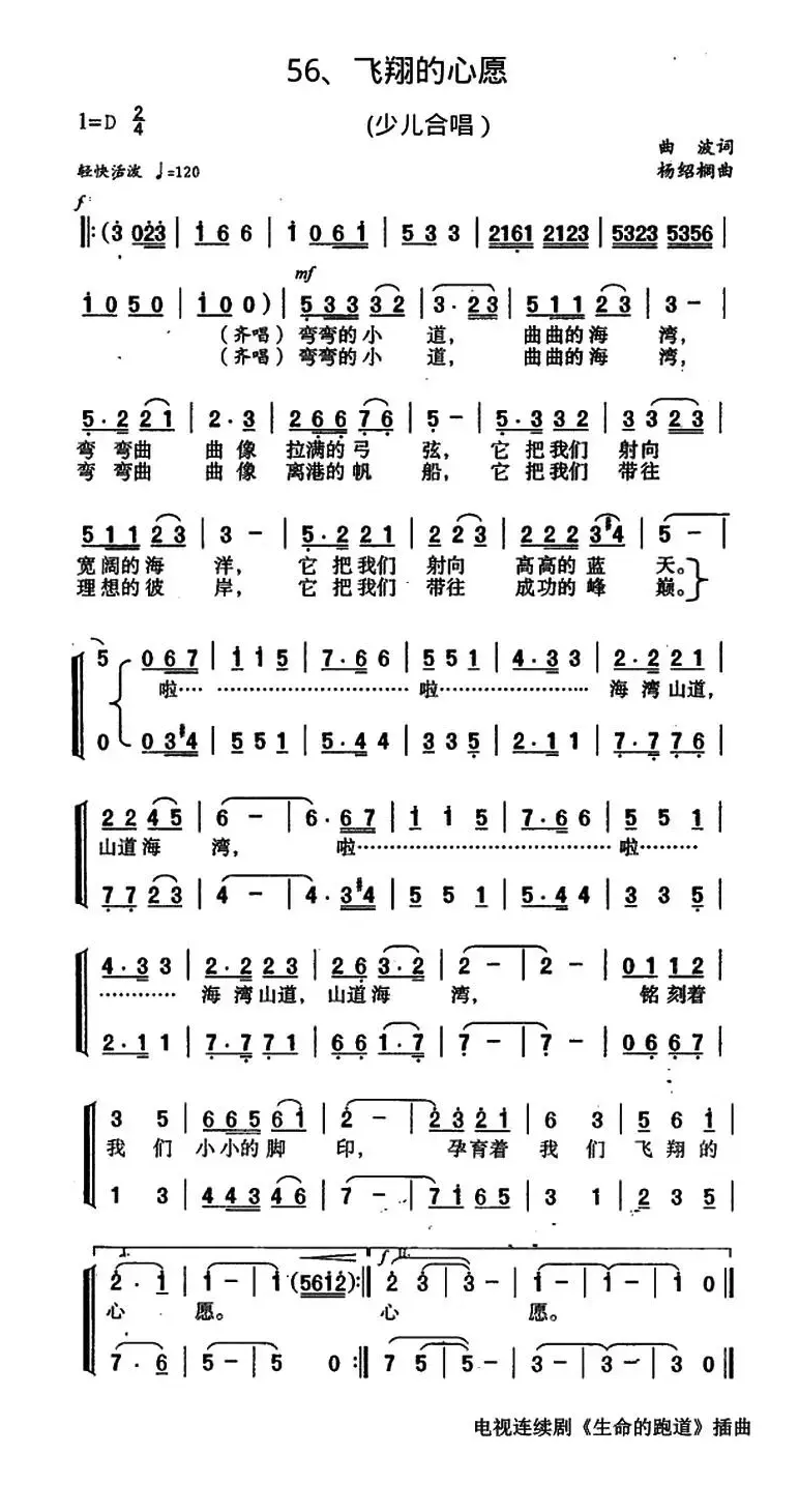 飞翔的心愿（合唱）