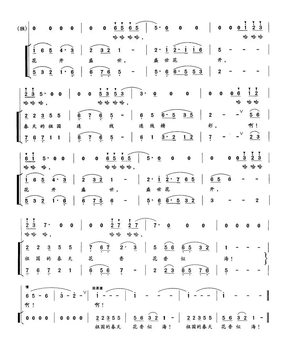 花开盛世（汪晓罗词 项成曲、独唱+伴唱）